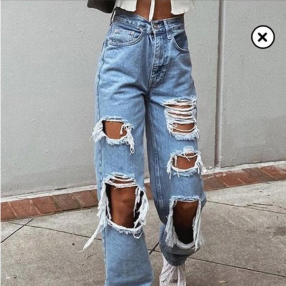 Princess Polly Denim - Signature 8 Baggy Ripped Jeans